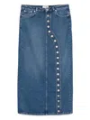 Jean Paul Gaultier Asymmetric Denim Midi Skirt In Blue