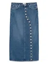 Jean Paul Gaultier Asymmetric Denim Midi Skirt In Blue