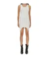 Jean Paul Gaultier Sleeveless Ribbed Dress Asymmetric Hem In White