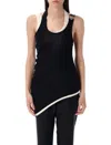 Jean Paul Gaultier Cotton Ribbed Twisted Double Layer Tank Top Clothing