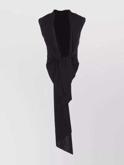 Jean Paul Gaultier Asymmetric Hem Sleeveless Top Bow Detail In Black