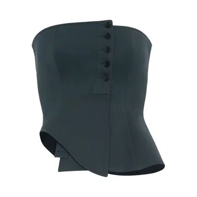 Pre-owned Jean Paul Gaultier Asymmetric Tailoring Bustier 'military Black' | Women's Size 34