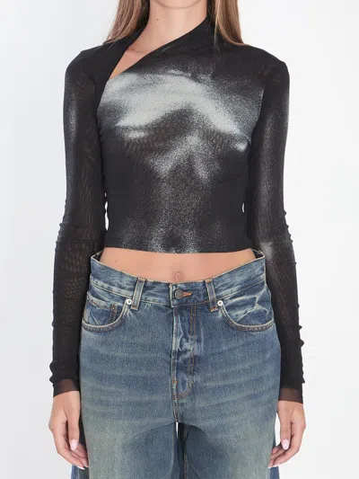 Jean Paul Gaultier Asymmetric Top Body Dust In Black