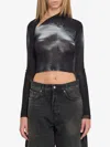Jean Paul Gaultier Asymmetric Printed T-shirt In Black