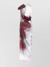 Jean Paul Gaultier Asymmetrical Maxi Dress Floral Print In White