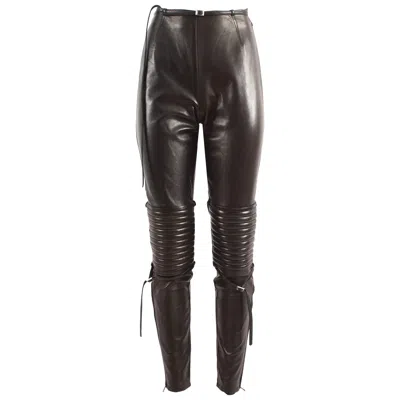 Pre-owned Jean Paul Gaultier Autumn-winter 1990 Black And Brown Leather Biker Pants