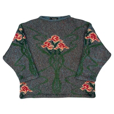 Pre-owned Jean Paul Gaultier A/w1986  Intarsia Floral Knit Regular In Black