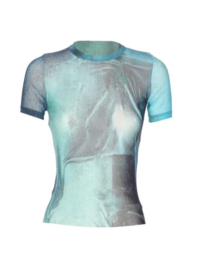 JEAN PAUL GAULTIER BABY MESH T-SHIRT WITH "WATER" PRINT