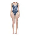 Jean Paul Gaultier Backless One-piece Swimsuit In Blue