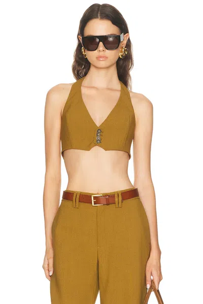 Jean Paul Gaultier Backless Tailored Vest In Brown