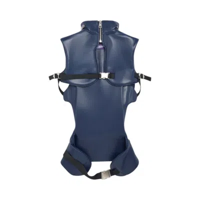 Pre-owned Jean Paul Gaultier Backpack Leather Jacket 'navy' | Blue | Women's Size M