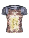 Jean Paul Gaultier Crew Neck Graphic Print Short Sleeves Top In Multi