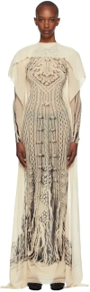 Jean Paul Gaultier Graphic Print Dress In 6900-lightbeige/blac