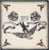 Jean Paul Gaultier Beige & Black 'the Tattoo Bird' Printed Silk Scarf In 030030-ecru/black/re