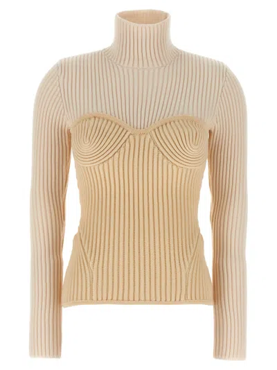 JEAN PAUL GAULTIER BEIGE CORSET SWEATER