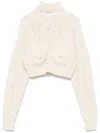 Jean Paul Gaultier Conical-bra Detail Cropped Sweater In Beige