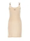 Jean Paul Gaultier Womens Nude Ribbed Sleeveless Cotton-jersey Mini Dress In Beige