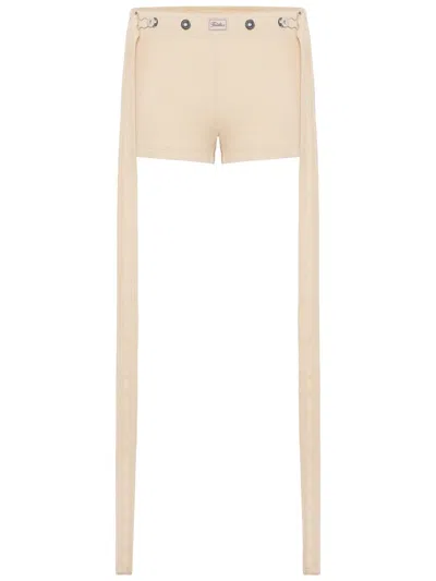 Jean Paul Gaultier Beige Long Straps Fitted Shorts In Multi