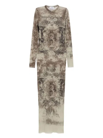 JEAN PAUL GAULTIER BEIGE MDAILLON LONG DRESS