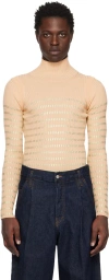Jean Paul Gaultier Beige 'the Cyber' Turtleneck In 6840-beige/green