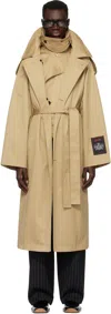 Jean Paul Gaultier Beige 'the Deconstructed' Trench Coat In 68-beige