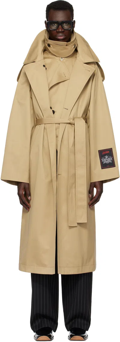 Jean Paul Gaultier Beige 'the Deconstructed' Trench Coat In 68-beige
