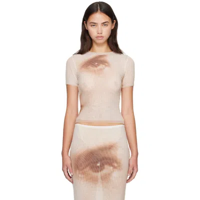 Jean Paul Gaultier Mesh Baby Printed Face T-shirt In Animal Print