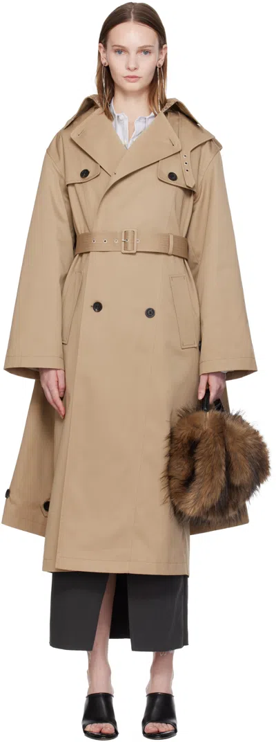 Jean Paul Gaultier Beige 'the Hooded' Trench Coat