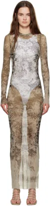 Jean Paul Gaultier Beige 'the Long Médaillon' Maxi Dress