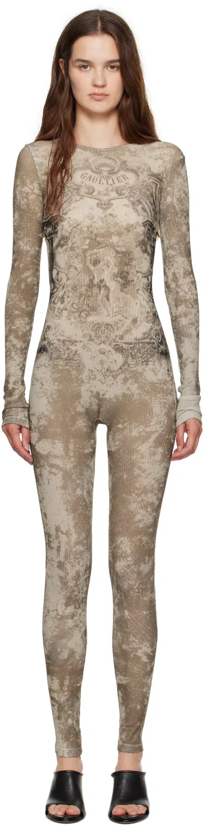 Jean Paul Gaultier Beige 'the Médaillon' Jumpsuit