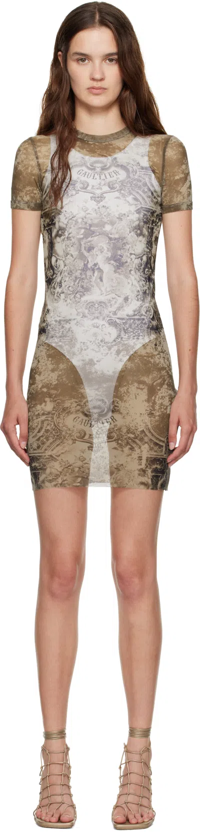 Jean Paul Gaultier Beige 'the Médaillon' Minidress