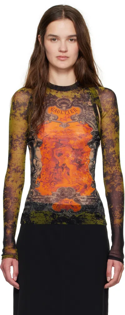 Jean Paul Gaultier Beige 'the Médaillon' Sleeves Top
