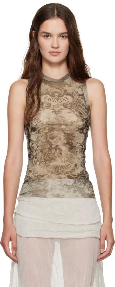 Jean Paul Gaultier Beige 'the Médaillon' Tank Top