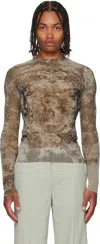 Jean Paul Gaultier Beige 'the Médaillon' Top In Gray