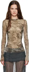 Jean Paul Gaultier Beige 'the Médaillon' Top