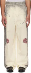 Jean Paul Gaultier Multi-tattoo Trousers In 030030-ecru/black/re