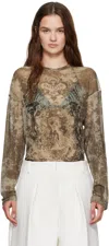 Jean Paul Gaultier Beige 'the Oversized Médaillon' Top