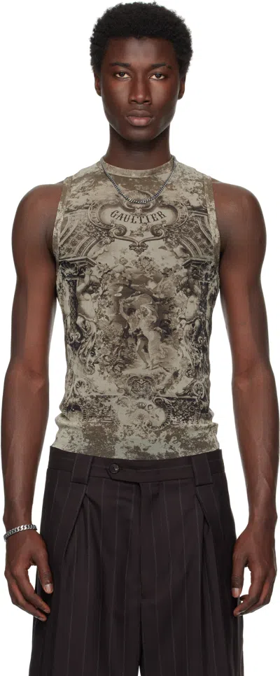 Jean Paul Gaultier Beige 'the Oversized Médallion' Tank Top In Brown