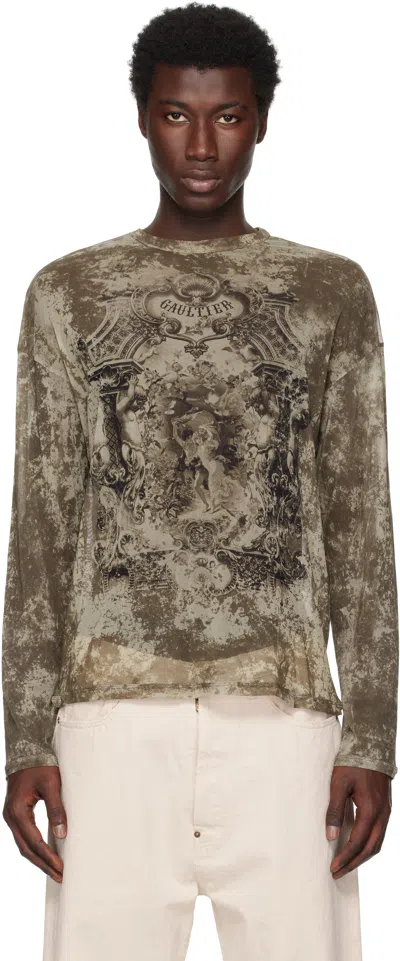 Jean Paul Gaultier Beige 'the Oversized Médallion' Top In Brown