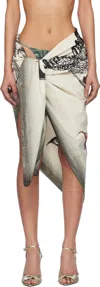 Jean Paul Gaultier Tattoo Collection Beach Cover-up In 030030-ecru/black/re