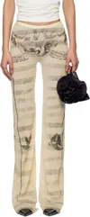 Jean Paul Gaultier Tulle Pants In 030030-ecru/black/re