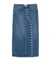 Jean Paul Gaultier Asymmetric Denim Midi Skirt