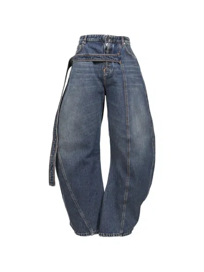 Jean Paul Gaultier Belt Trousers In Blue