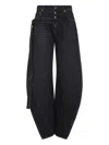 Jean Paul Gaultier High Rise Wide Leg Trousers With Belt Loops In Black