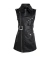 Jean Paul Gaultier Belted Leather Vest In Black
