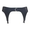 Jean Paul Gaultier Adjustable Leather Garter Belt With Metal Hardware In Black