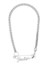 Jean Paul Gaultier Logo-plaque Curb-chain Necklace In Silver