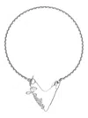 Jean Paul Gaultier Chain Necklace With Script Pendant Design In Silver