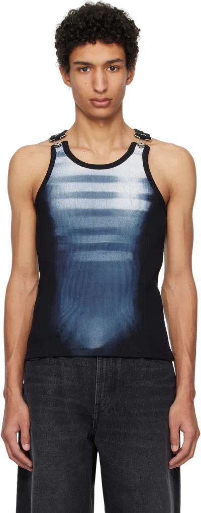 Jean Paul Gaultier Black & Blue 'le Mâle' Tank Top In 0050-black/blue