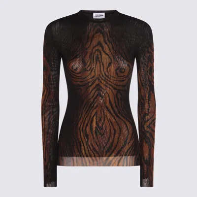 Jean Paul Gaultier Top The Wood In Tulle Stampato Donna In Multi